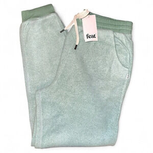 Feat Thick Cozy BlanketBlend Seafoam Green Jogger Sweatpants Tapered Soft L